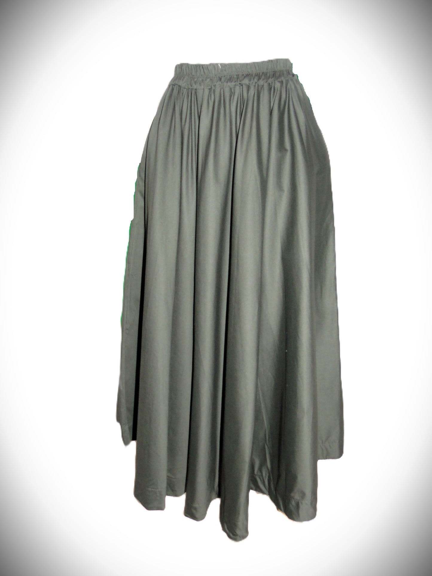 Jupe Longue Évasée Femme – Vert Sapin Intense