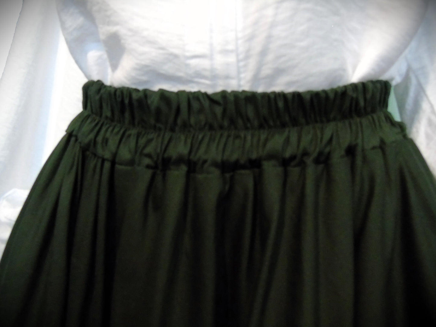 Jupe Longue Évasée Femme – Vert Sapin Intense