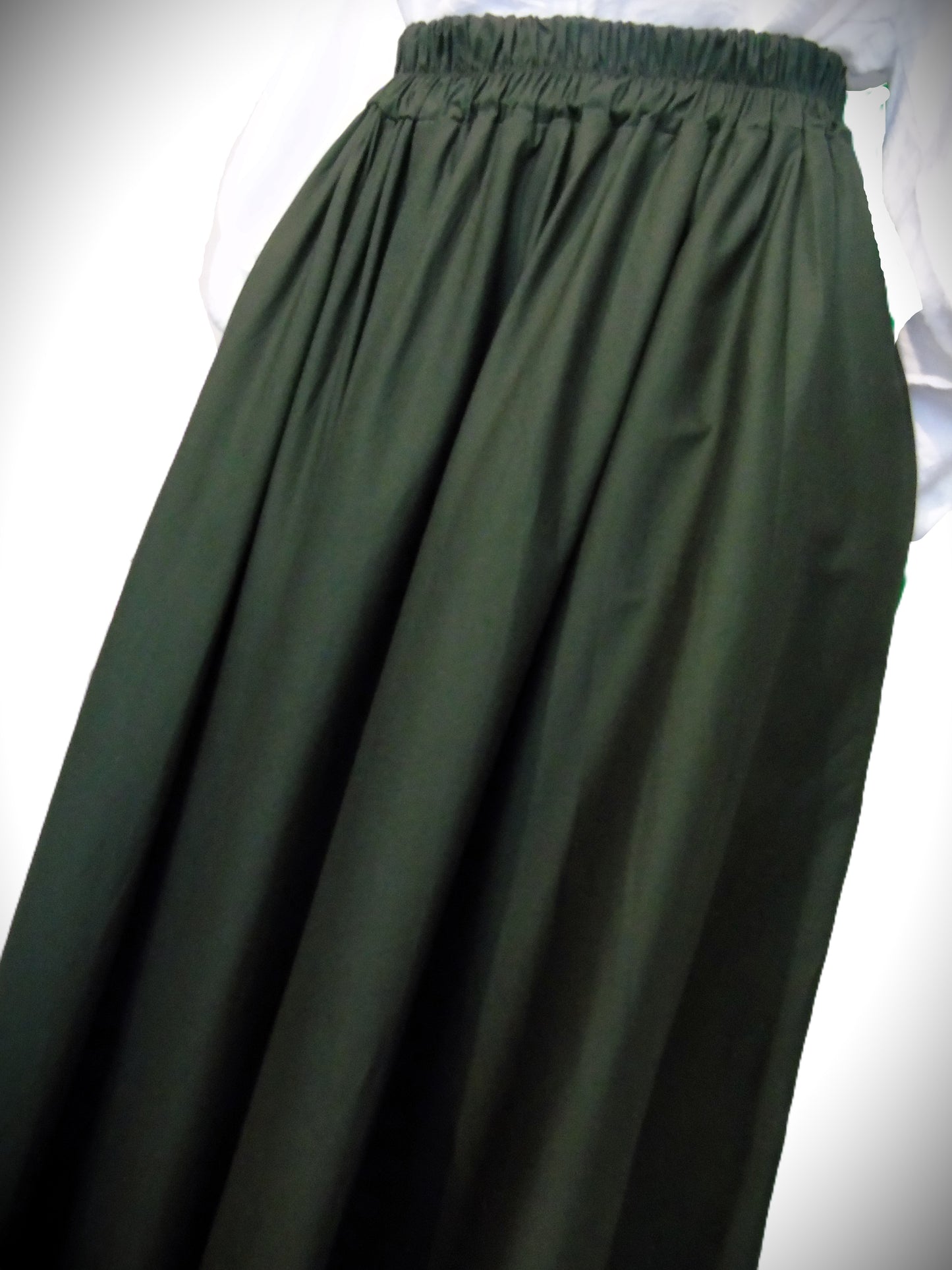 Jupe Longue Évasée Femme – Vert Sapin Intense
