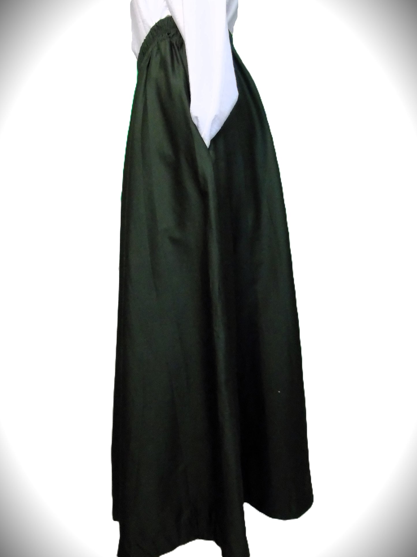 Jupe Longue Évasée Femme – Vert Sapin Intense