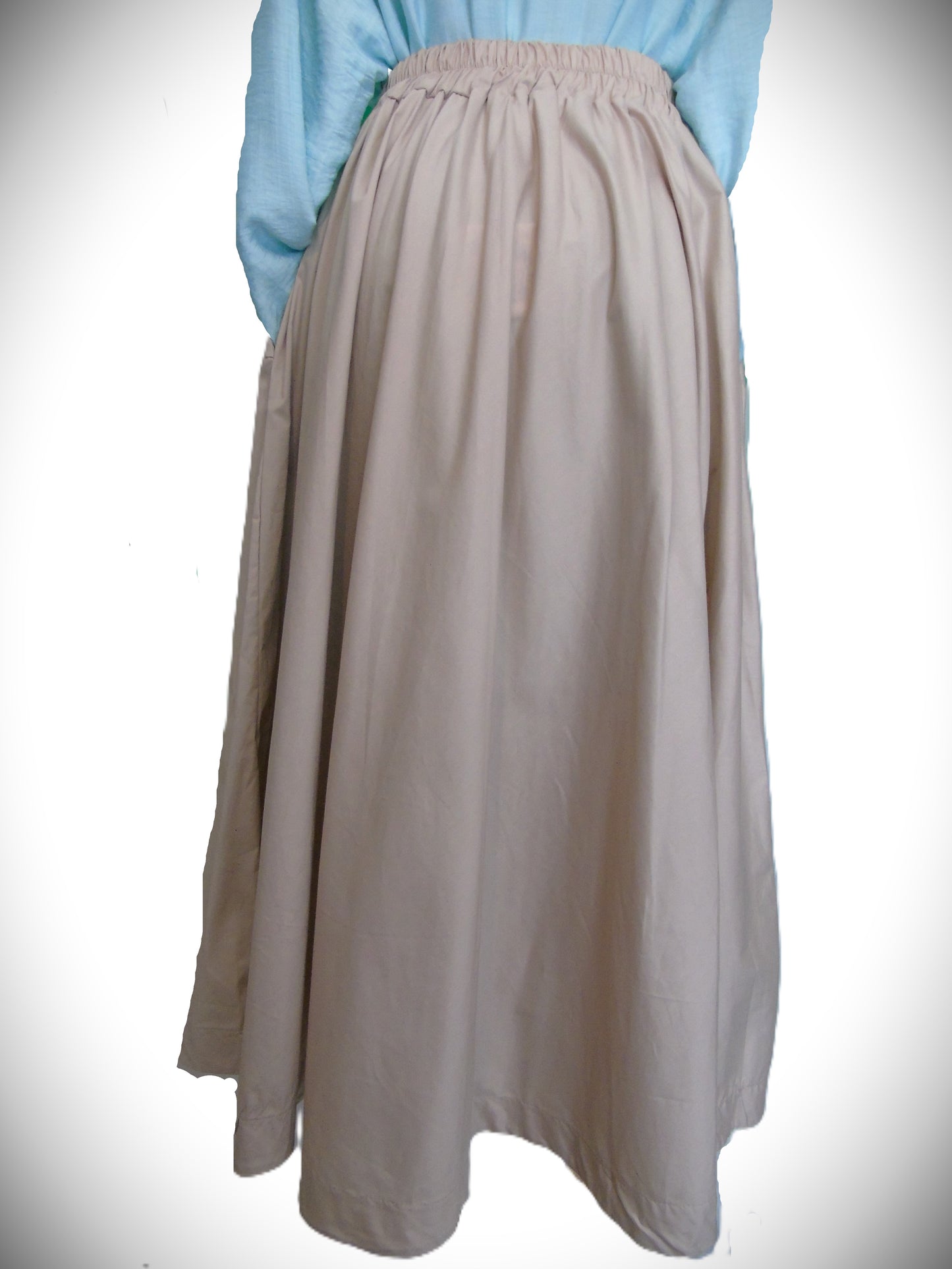 Jupe Longue Évasée Femme – Beige