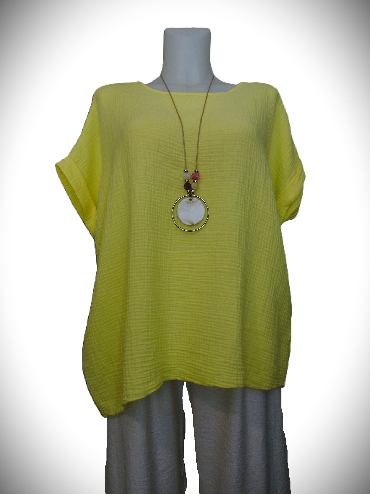 Haut Femme en Coton Gaufré - Jaune