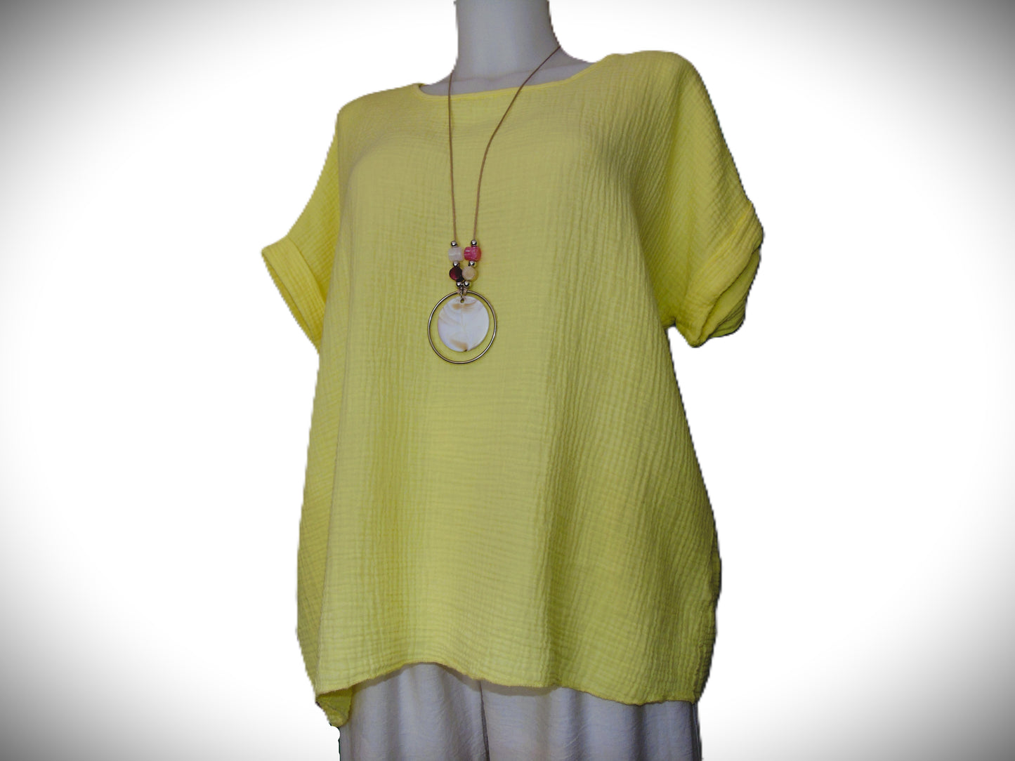 Haut Femme en Coton Gaufré - Jaune