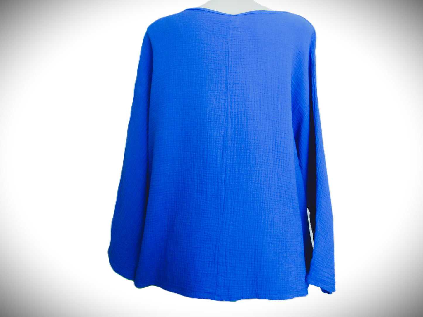 Haut en Coton Gaufré – Bleu Électrique