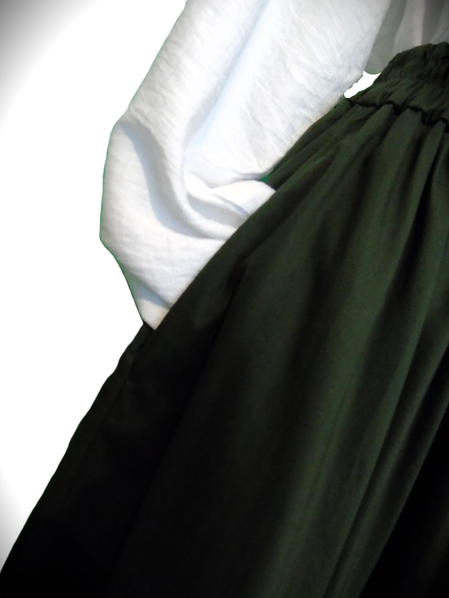 Jupe Longue Évasée Femme – Vert Sapin Intense