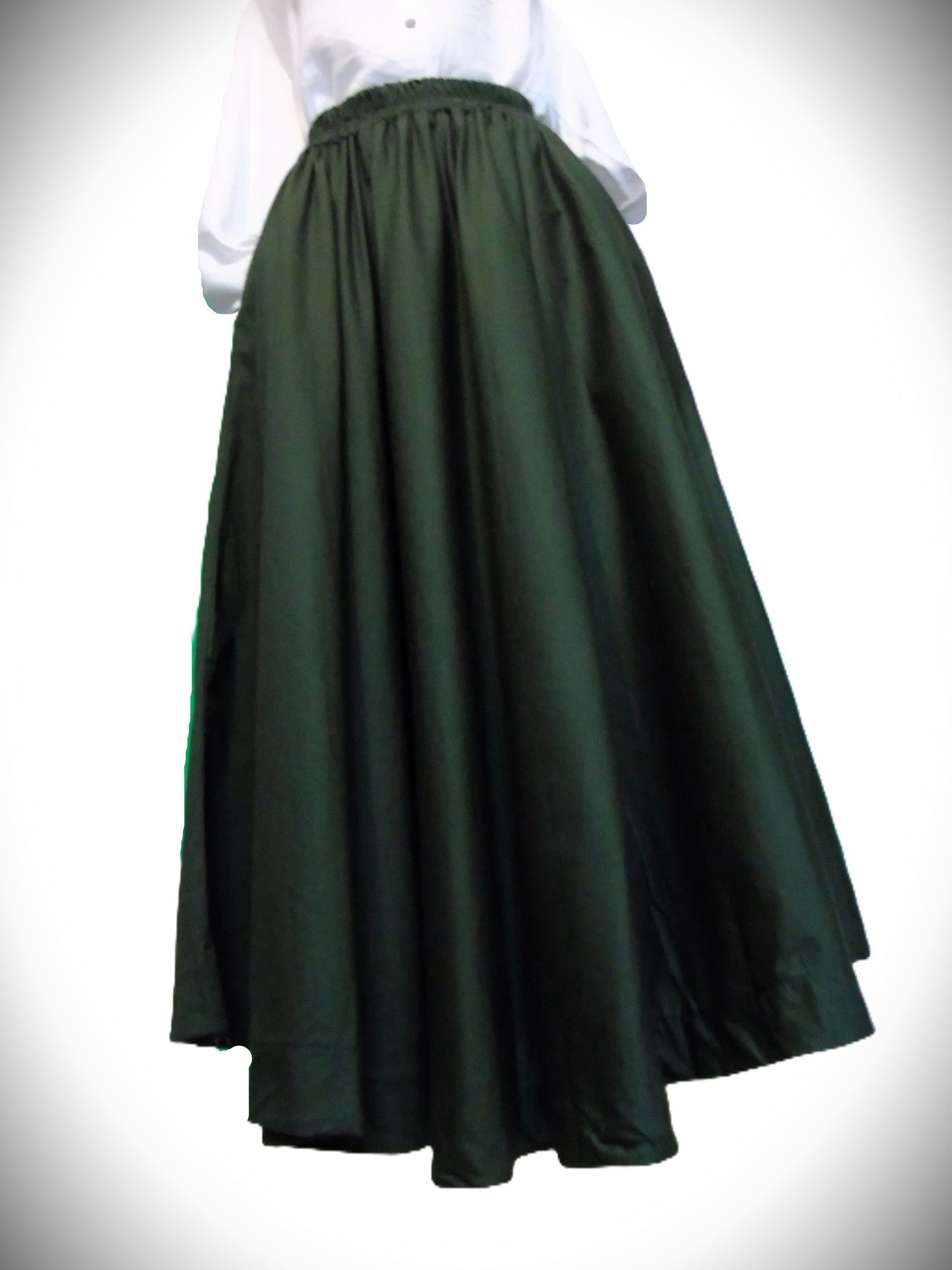 Jupe Longue Évasée Femme – Vert Sapin Intense