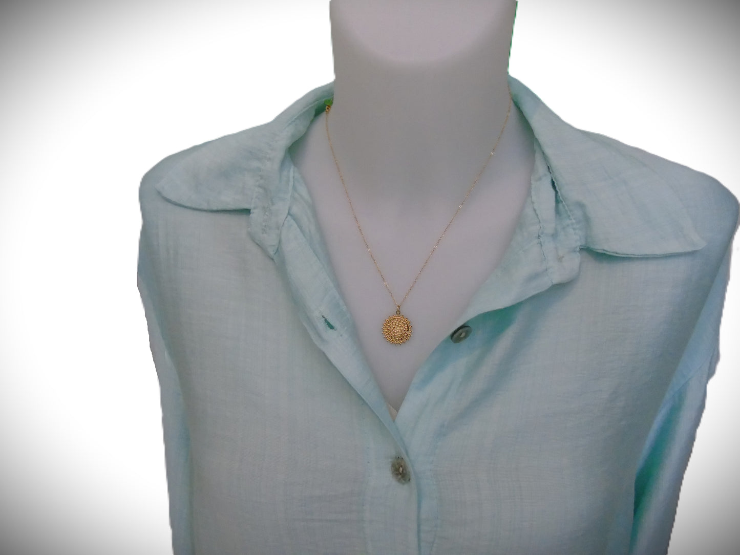 Chemise Vert d'eau Épurée