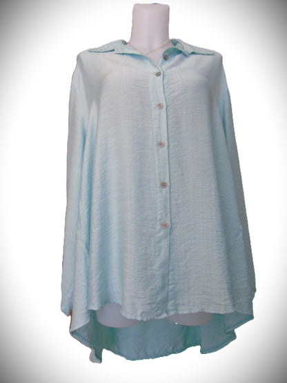 Chemise Vert d'eau Épurée