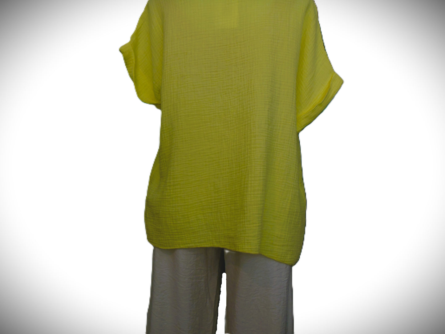 Haut Femme en Coton Gaufré - Jaune