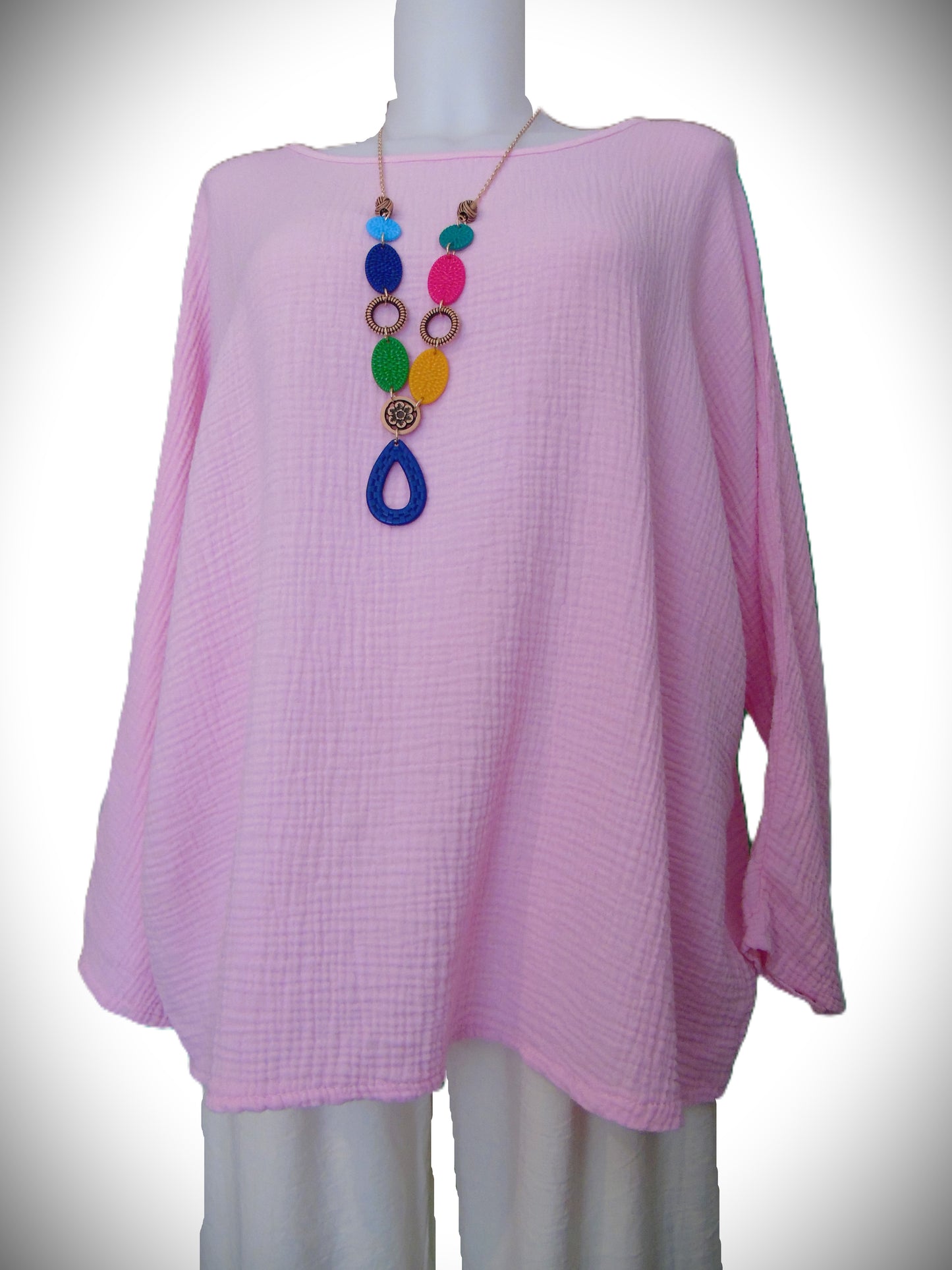 Haut en Coton Gaufré  – Rose