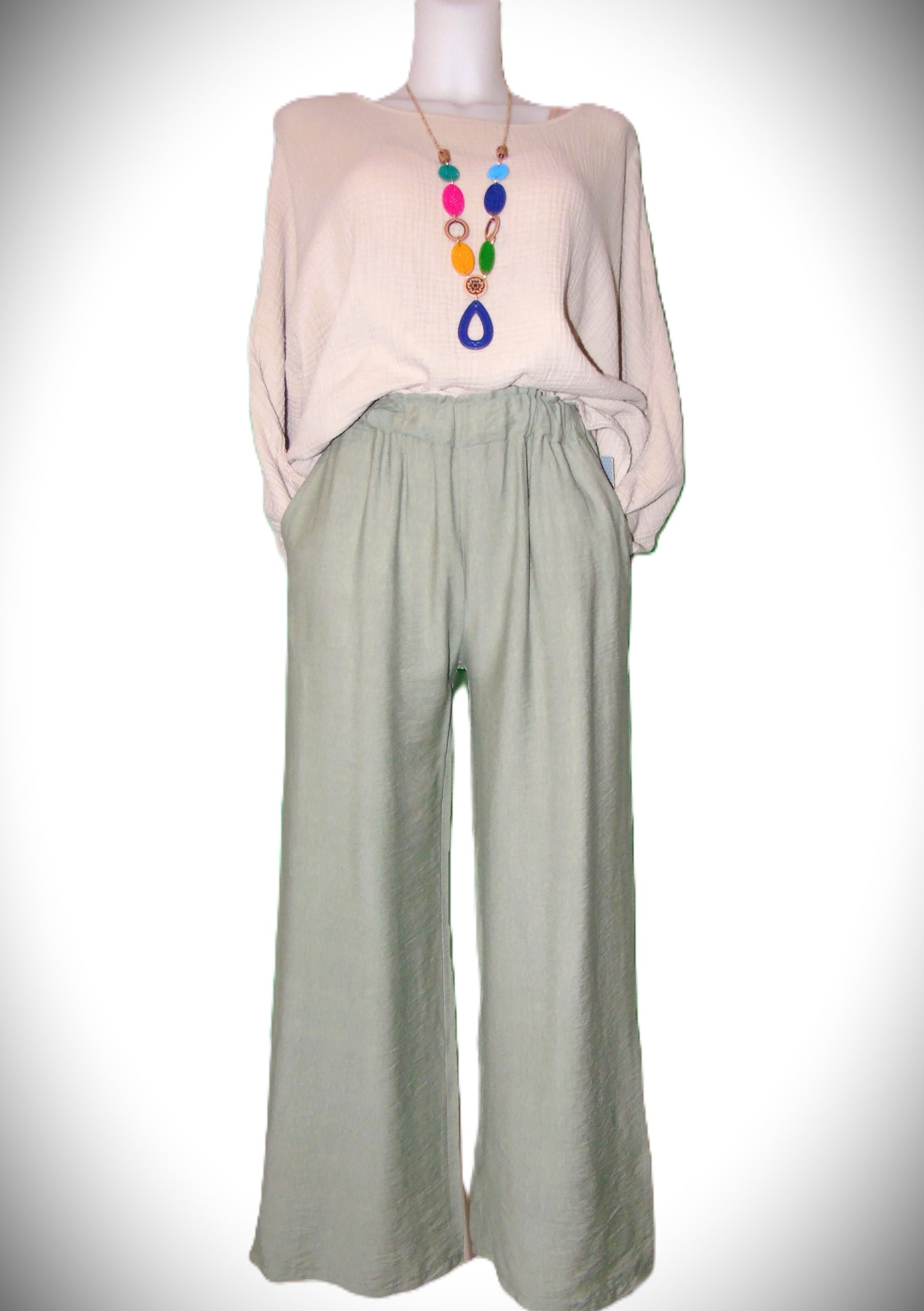 Haut en Coton Gaufré  – Beige